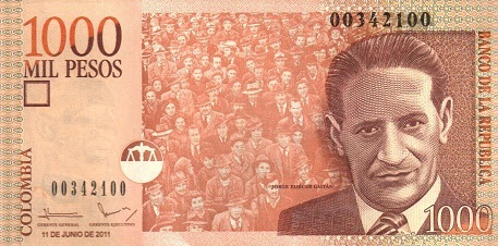 P456n/o/p Colombia 1000 Pesos (New Sign./Date) 2011